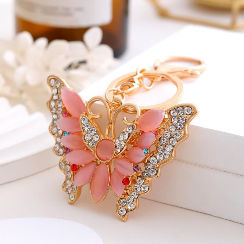 Butterfly Rhinestone Metal Keychain Pendant