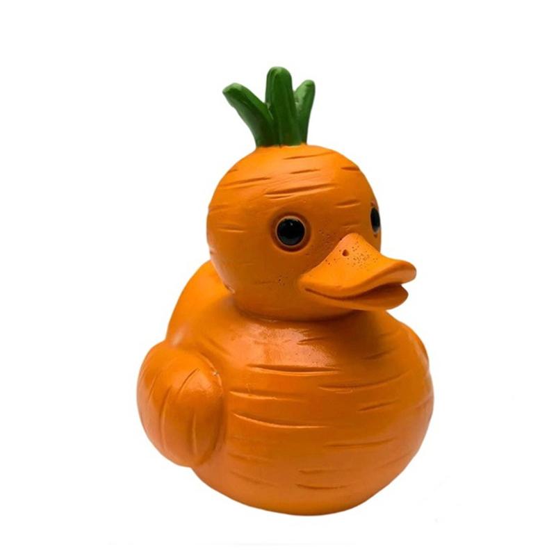 1Pc Vegetable-Themed Duck Figurines Vegetable Themed Duck Statue Decor Gifts Duck Resin Figurine Perfect For Home & Office Decor