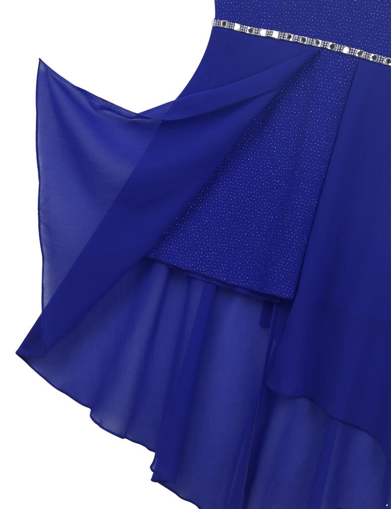 Kids Girls Sequins Chiffon High-low Pageant Wedding Bridesmaid Summer Party Flower Girl Knee Length Dress