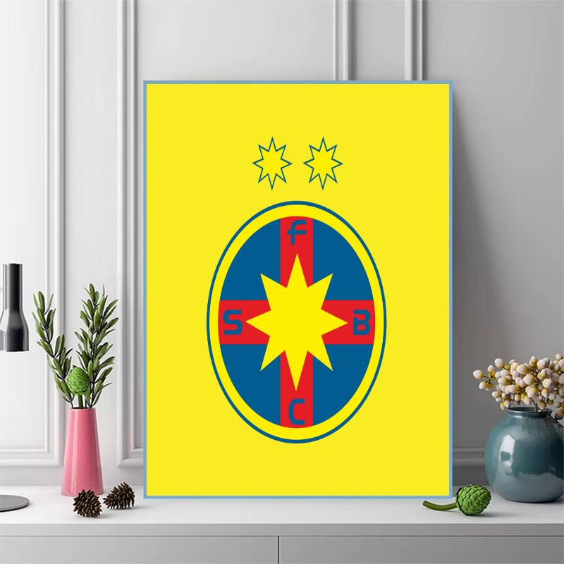 FCSB Bucuresti Pattern 3pcs 100% Round Full Drill 5D DIY Diamond Painting Embroidery Cross Stitch Rhinestone Décor