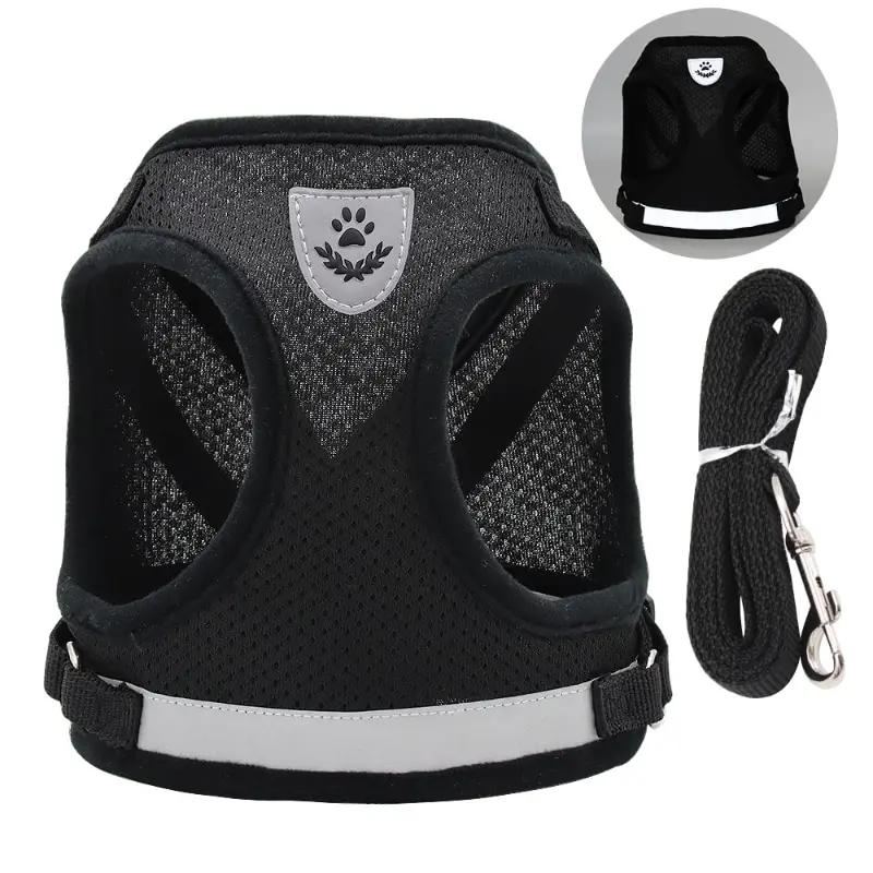 

Dog Tshirt Leash Undershirt Harnesses Mesh Breathable Adjustable Easy Control Reflective Undershirt Dog Harness Collar S