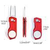 Golf Divot Repair Tool with Popup Button Mini Golf Divot Tools Foldable Golf Green Fork Golf Magnetic Marker Pitch Mark