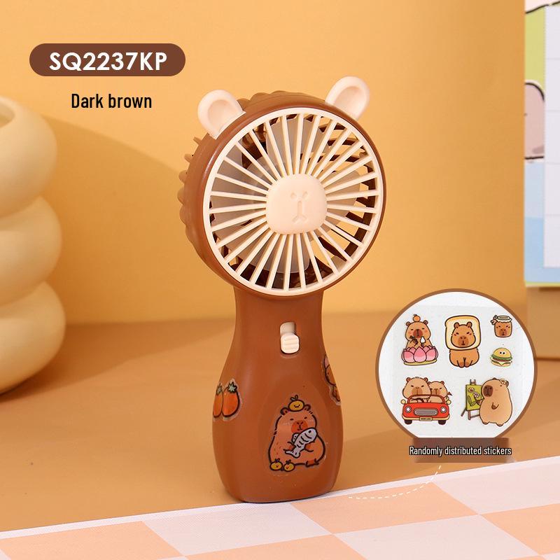 Creative Cartoon Mini Handheld Fan with USB Charging and Phone Holder