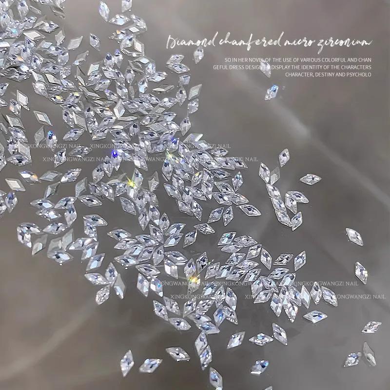 Marquise Mini Zircon Nail Art Rhomboid with Super Flash Flat Bottom DIY Pile Drill Jewelry