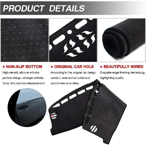Autorder Dashboard Cover Mat for Ford Escape 2020 2021 2022 2023 2024 2025 Accessories Dash Cover Suede Dash Mat Sunshade Glare UV Rays Protector