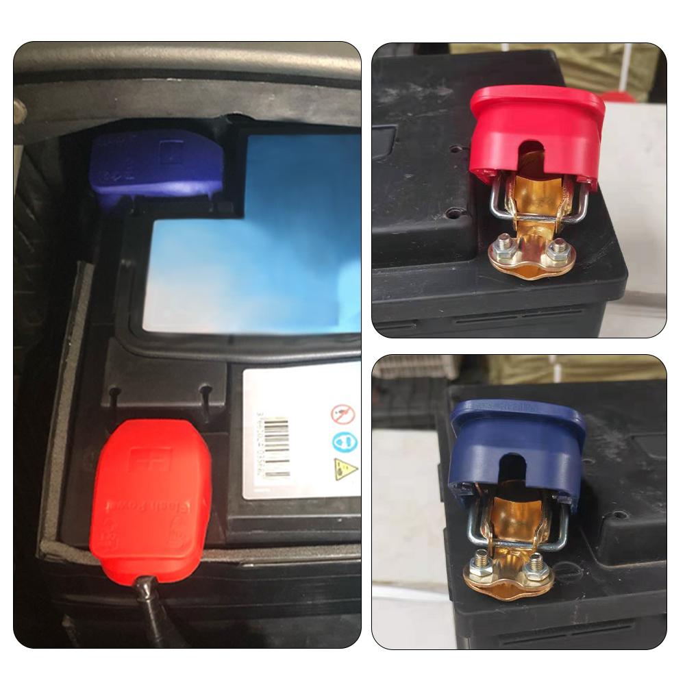 1 Pair + - Electrode Blue Red Quick Release Lift Off Connector Clamps Car Battery Terminals for Car Caravan Car-styling