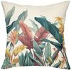 Tropical Plant Pattern Cushion Cover Living Room Sofa Zipper Closure Decorative Pillow Cover Without Pillow Core