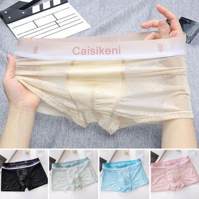 Boxers en Nylon Maille Respirante pour Homme avec Gousset en Coton pour le Quotidien Sous-vêtements Sexy Extensibles pour Homme Fins