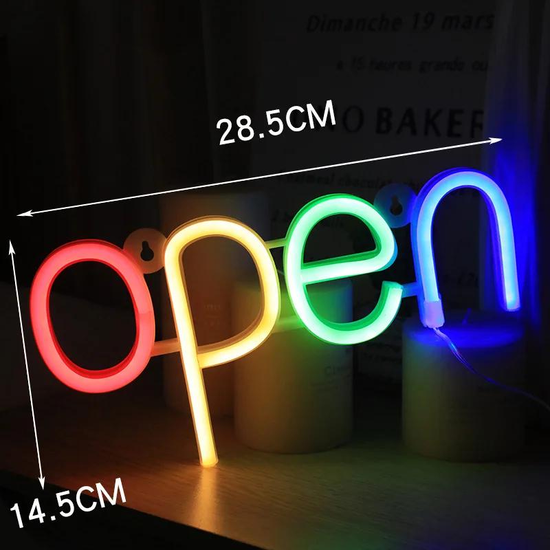 LED Bar Open Neon Signs Lights For Pub Bar Bedroom Wall Hanging Atmosphere Lamp Battery USB Home Christmas Party Room Decor