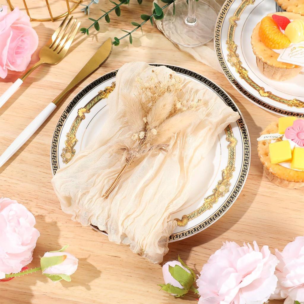 Bali Gauze Pleated Napkin - Rustic Bohemian Wedding & Party Table Decor