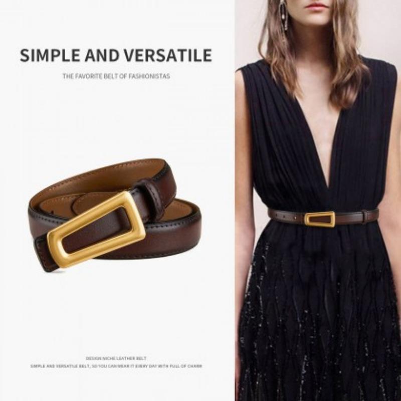 Women's Belt Fashionable Thin Belt New Style Dress Decorative Versatile Skirt Smooth Buckle Women's Belt