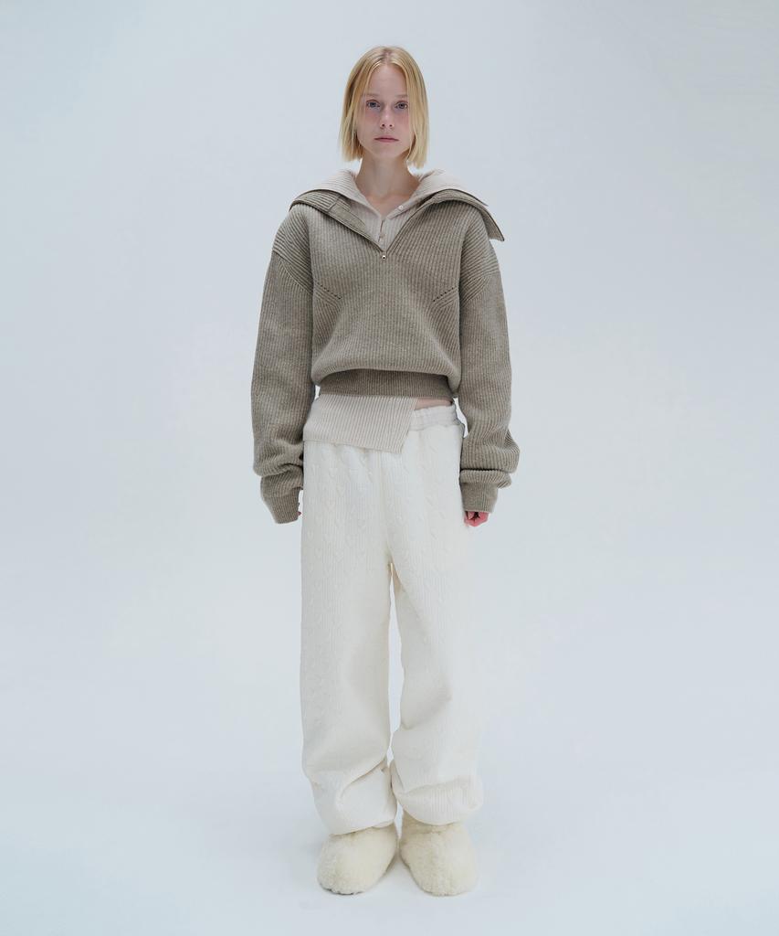 Daiaegeuneol Sailor Half Zip Up Knit (Brown)