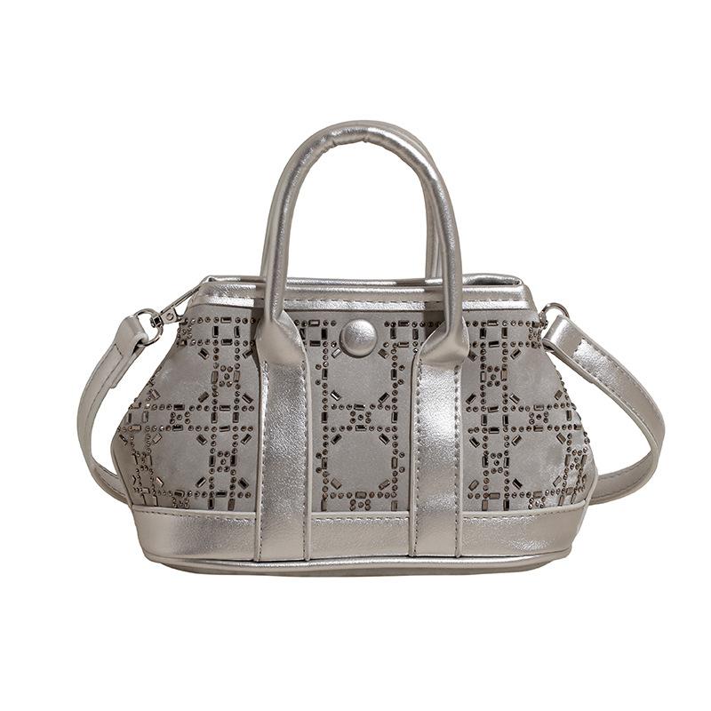 Bright diamond decoration casual senior sense of modeling soft durable fashion exquisite new light luxury commuter slanting cross shoulder handbag