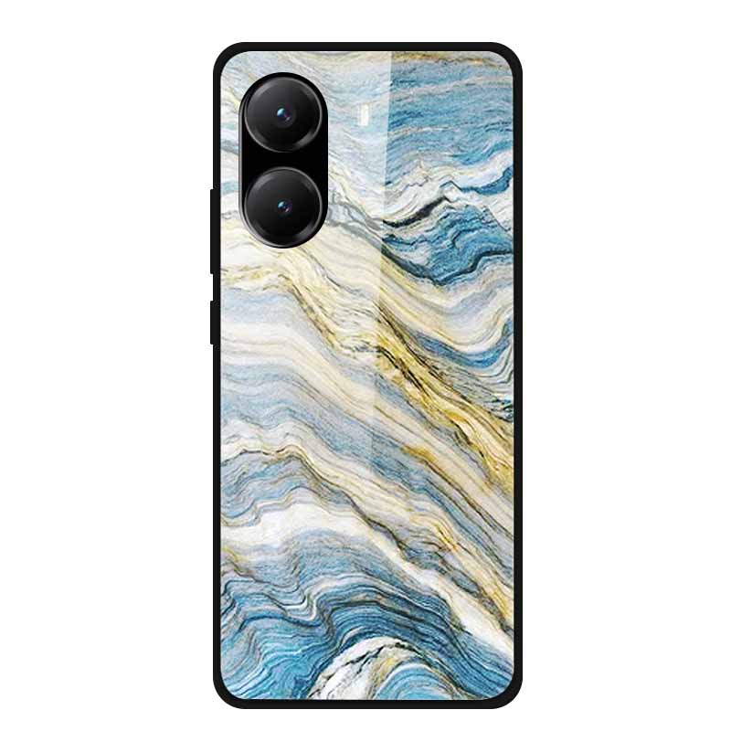 Tempered Glass Case For Poco X7 Pro Back Cover PC Hard Shockproof Cases for Xiaomi PocoX7 Pro Funda Marble Texture Fashion Coque