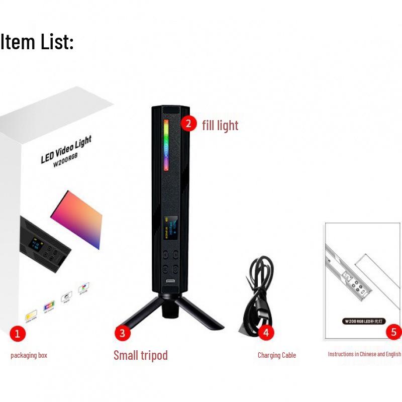 8VLOGLITE W200RGB Handheld LED Fill Light Stick for Photography and Live Streaming