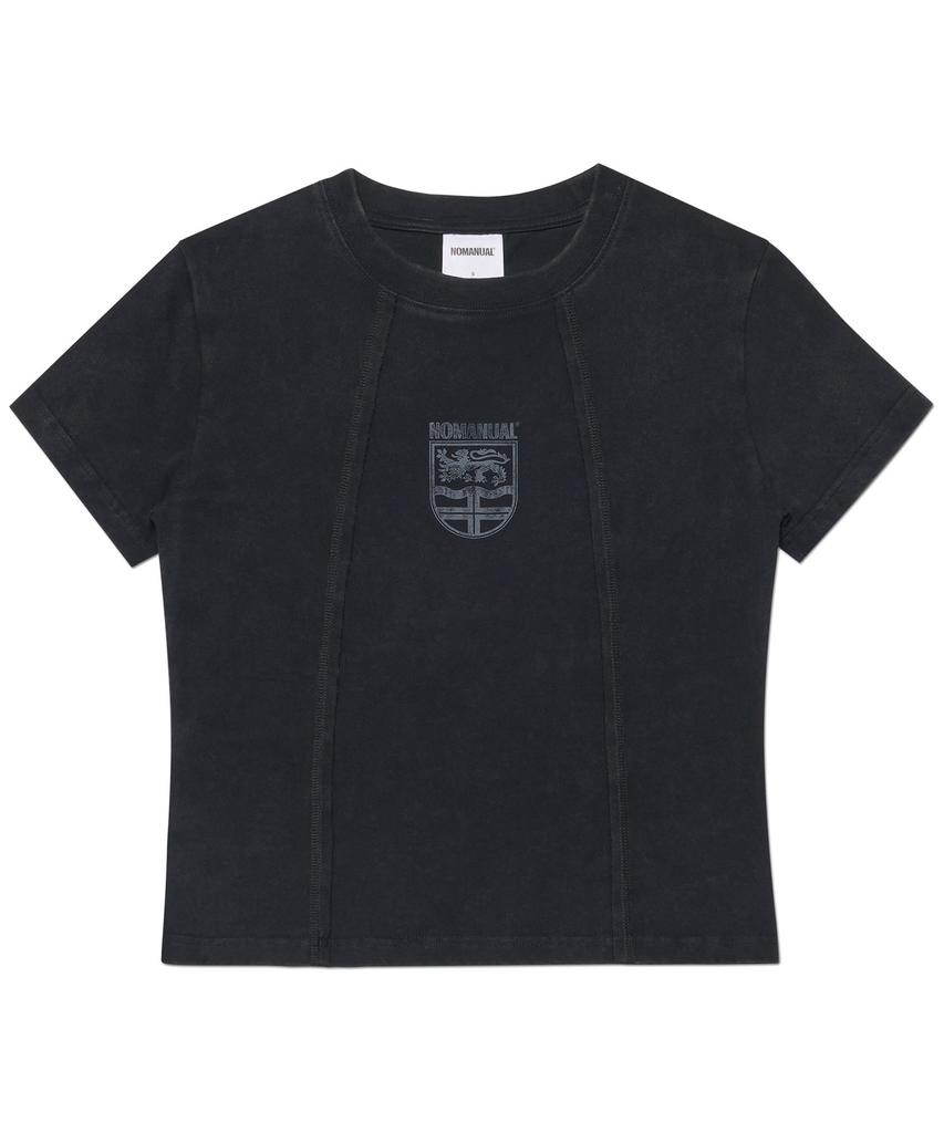 Nomaenyueol Dual Slash Emblem T-Shirt (Woman) - Washed Black