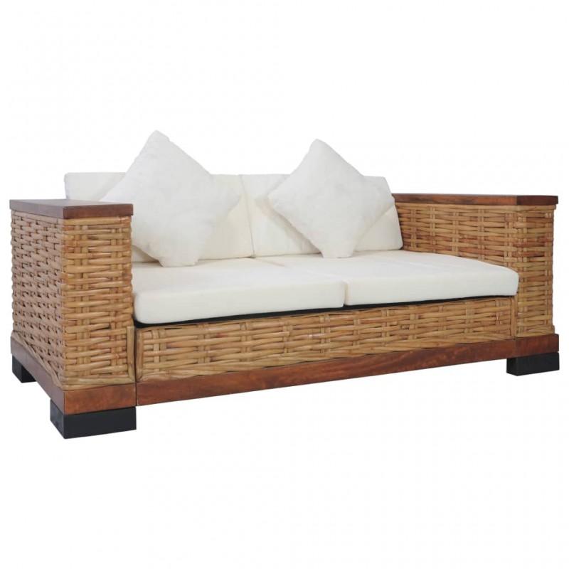 Day and Night - Day and Night 2-seater Sofa with Brown Natural Rattan Cushions