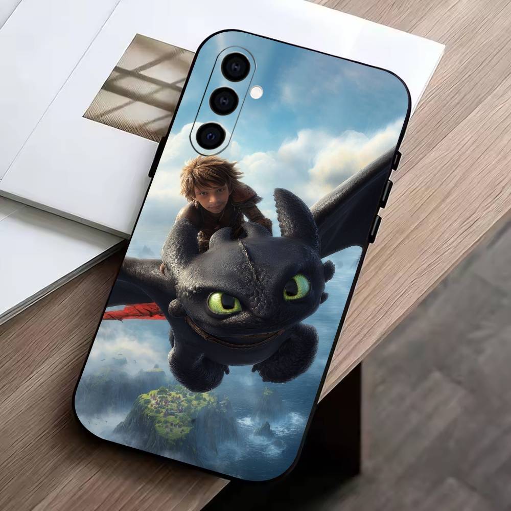 H-Hiccup and Toothless  Phone Case For Samsung Galaxy A73,A72,A71,A70,A53,A52,A51,Soft Silicone Black Cover