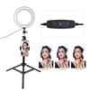 20cm Fotografie Dimmbares LED Selfie Ringlicht Video Live USB Lampe mit Handyhalterung Stativ
