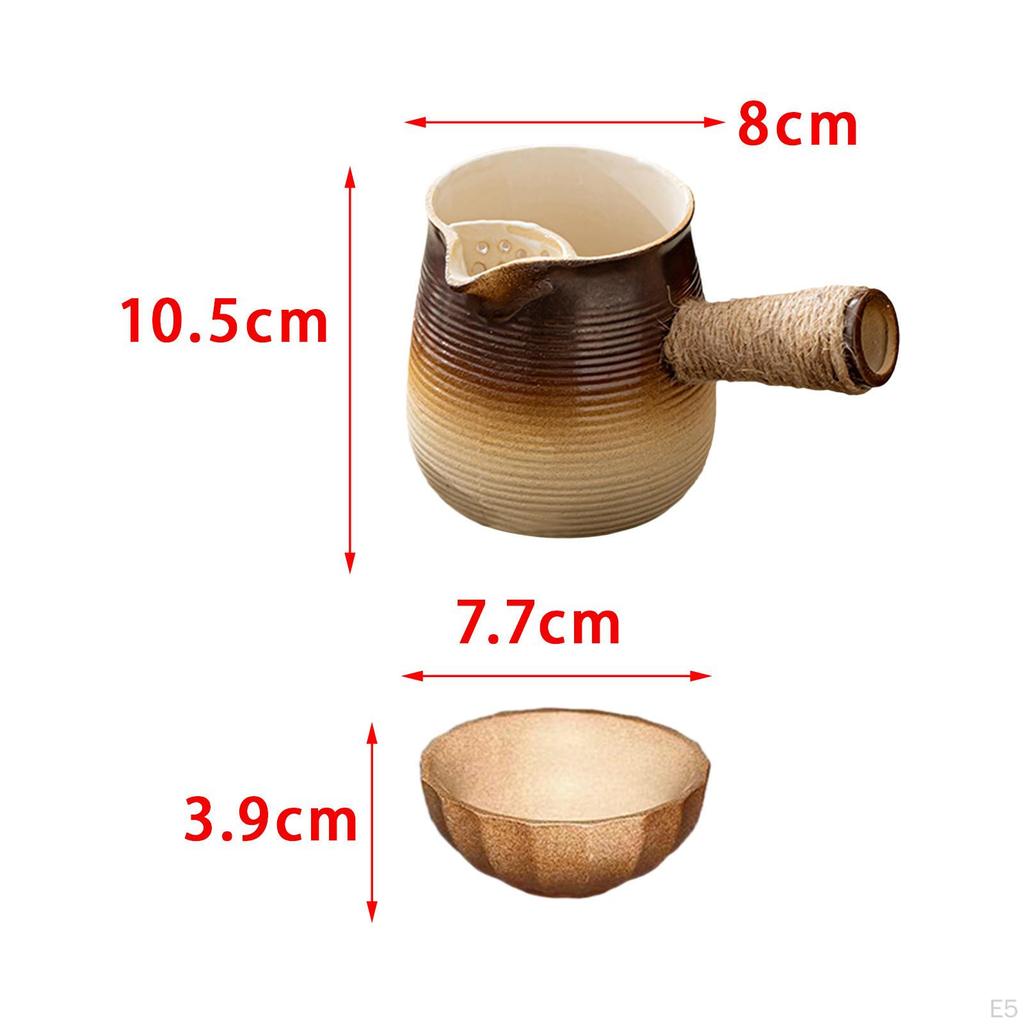 Ceramiczny czajniczek 500 ml i 6 filiżanek zaparzacz do herbaty liściastej z rączką zapobiegającą poparzeniom do