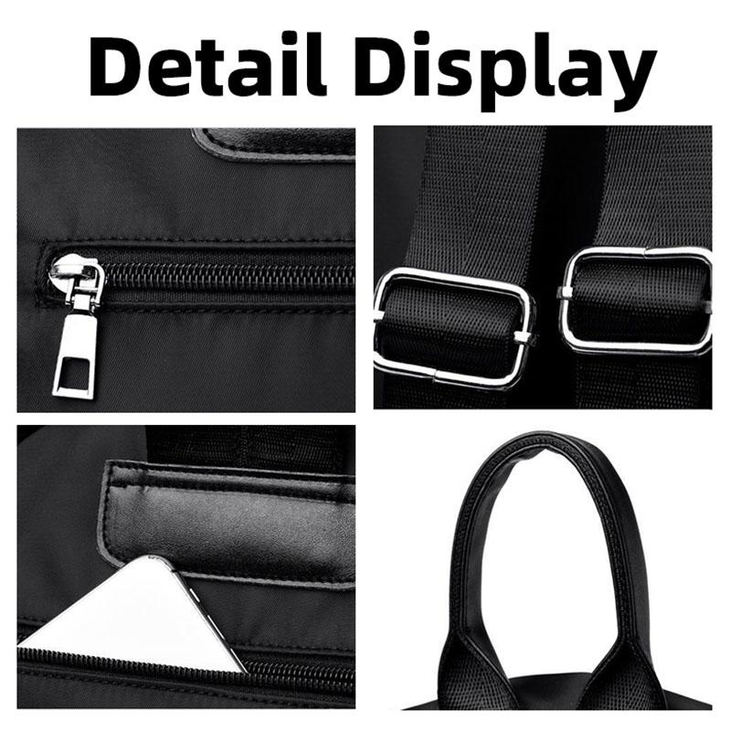 Oxford Cloth Backpack Female 2025 New Large-capacity Two-way Zipper Multi-pocket Fashion Joker Student Bag Lightweight Small Backpack