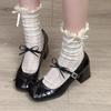 French Silver Mary Jane Shoes For Women Summer Elegant Low Heel Dress Footwear
