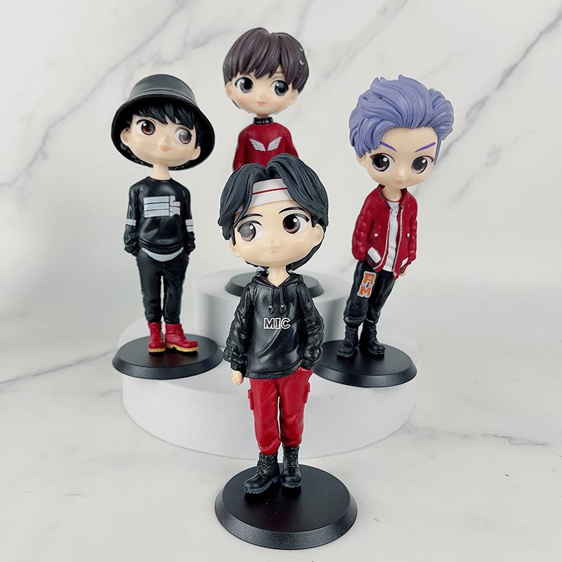 Kawaii Bangtan Boys PVC Figure Toys Groups A.R.M.Y Dolls Gift for Fans Girls