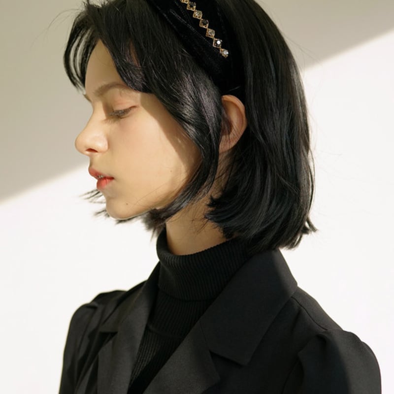 

LUDE Кристальная цепочка Бархатная повязка для волос Black