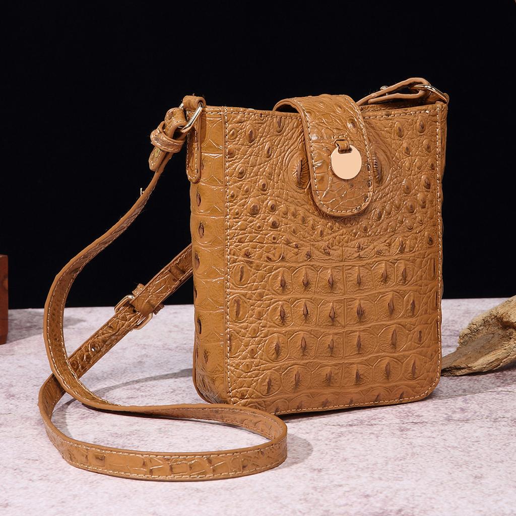 Nová Evropská a Americká Retro Crossbody Kabelka na Mobilní Telefon Peněženka Brahmin Vzor Krokodýla