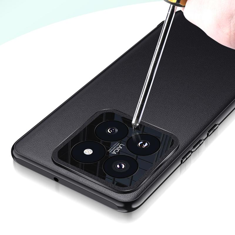 For Xiaomi 14 Pro Case Metal Lens Protection PU Leather Coated Back Cover (2nd Gen)