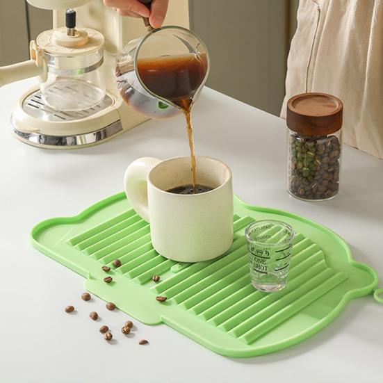 Silicone Dish Drying Mat With Non-Slip Base Heat-Resistant Drainage Rack For Kitchen