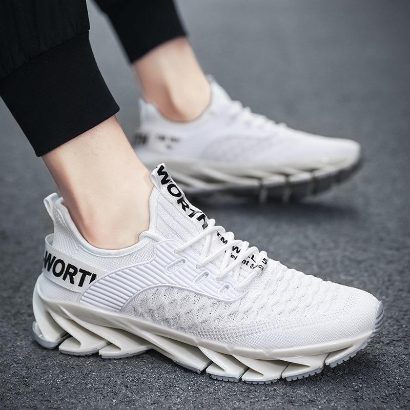 Men's shoes autumn breathable fly weaving casual men's trend blade fish scale sports