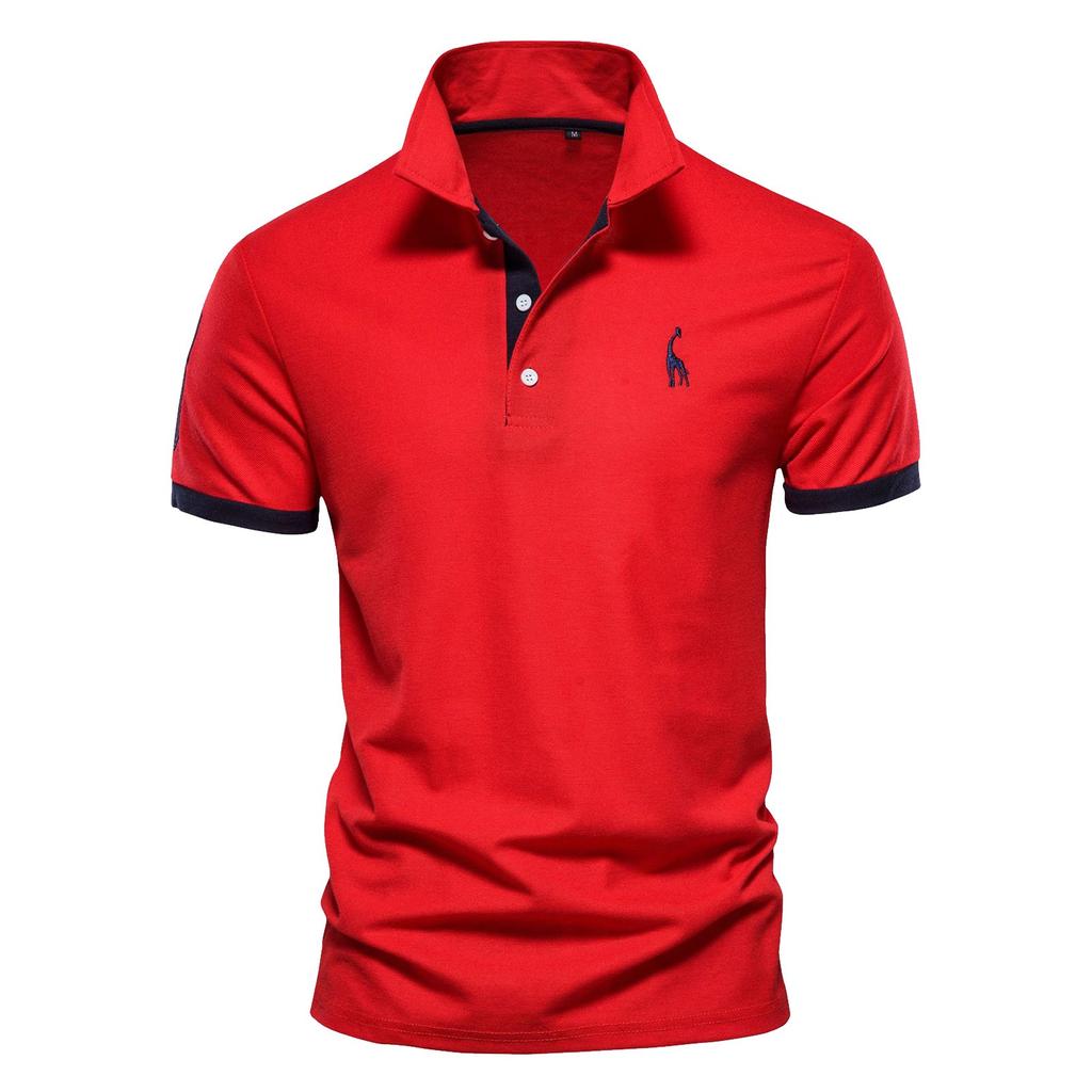 Sommer Kurzarm T-Shirt Herren besticktes Hemd Hemd Arbeitskleidung Halbarm Rehkitz