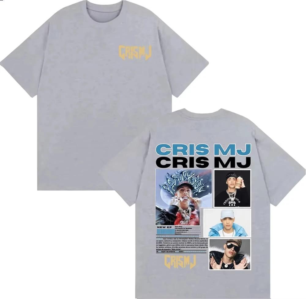 Rapper CRIS MJ Album Tour Cover Tshirts for Unisex Vintage 90s Hip Hop Street Tshirt Casual Pure Cotton Short Sleeve Top