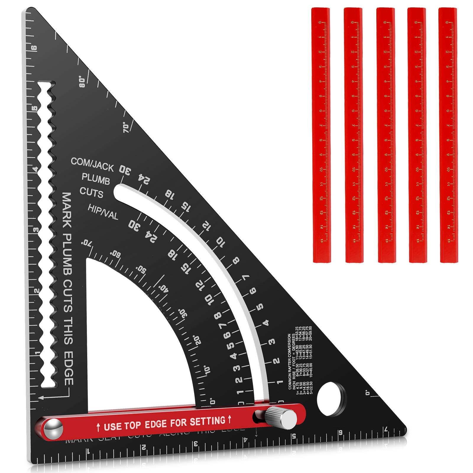 

7-дюймовая треугольная линейка измерительный инструмент регулируемая столярная треугольная линейка алюминиевый сплав столярные инструменты с ручкой для столяра