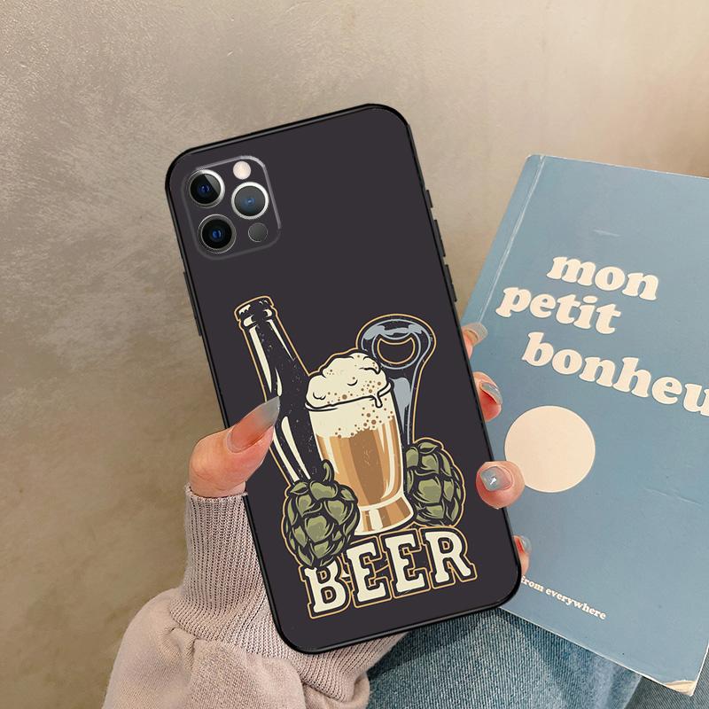 Time Drink Cold Beer Case For iPhone 17 Air 14 16 15 11 12 13 Pro Max 12 mini XR 15 16 Plus 16e Back Cover Shell