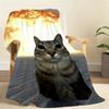 Cat Funny Blanket Soft Throw Blanket for Home Bedroom Bed Sofa Picnic Travel Office Rest Cover Blanket Gift