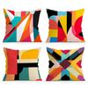 Colorful Abstract Geometry Cushions Pillowcase Printed Polyester 45X45Cm Throw Pillow Cover Decorative Sofa Cushion Pillowslip