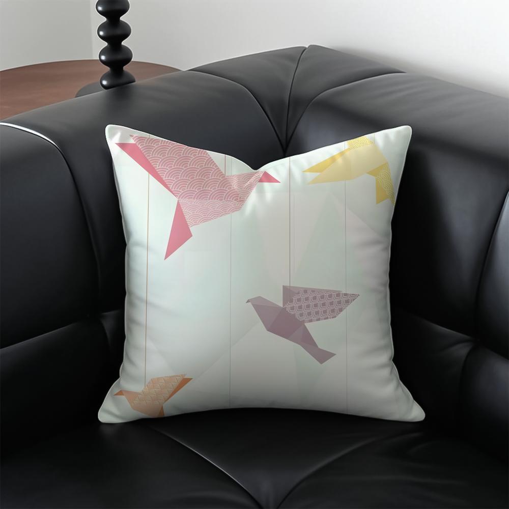 Warm Paper Cranes Cushion Cover Pillow Case Antidustmite Invisible Zipper Silky Plush Cushion