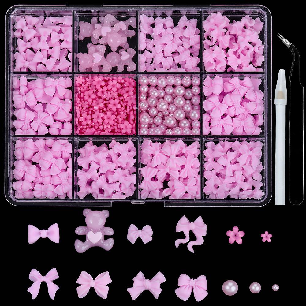 

Набор из 12 сеток, микс украшений для нейл-арта в виде бантов, украшения из смолы своими руками, микс украшений для нейл-арта с цветным жемчугом.