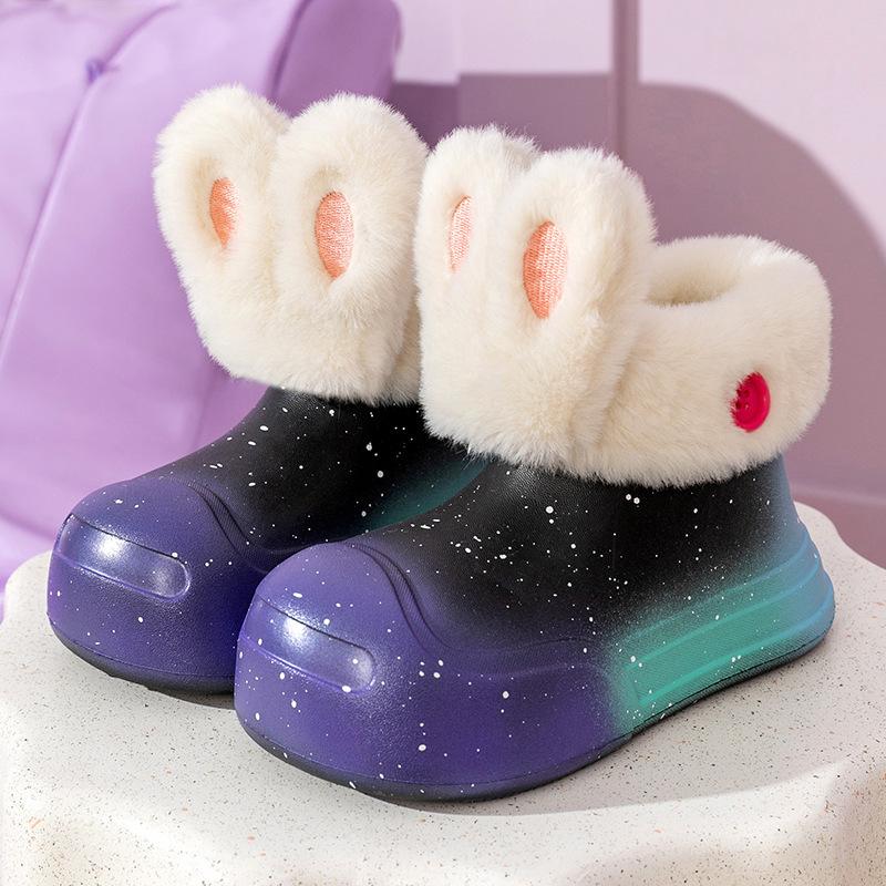 

Children s Cotton Shoes Winter Boys Girls Cute Warm Fleece-Lined Cotton Boots for Older Kids Outdoor Waterproof Rain Boots Cotton Shoes 34-35（Suitable for Foot