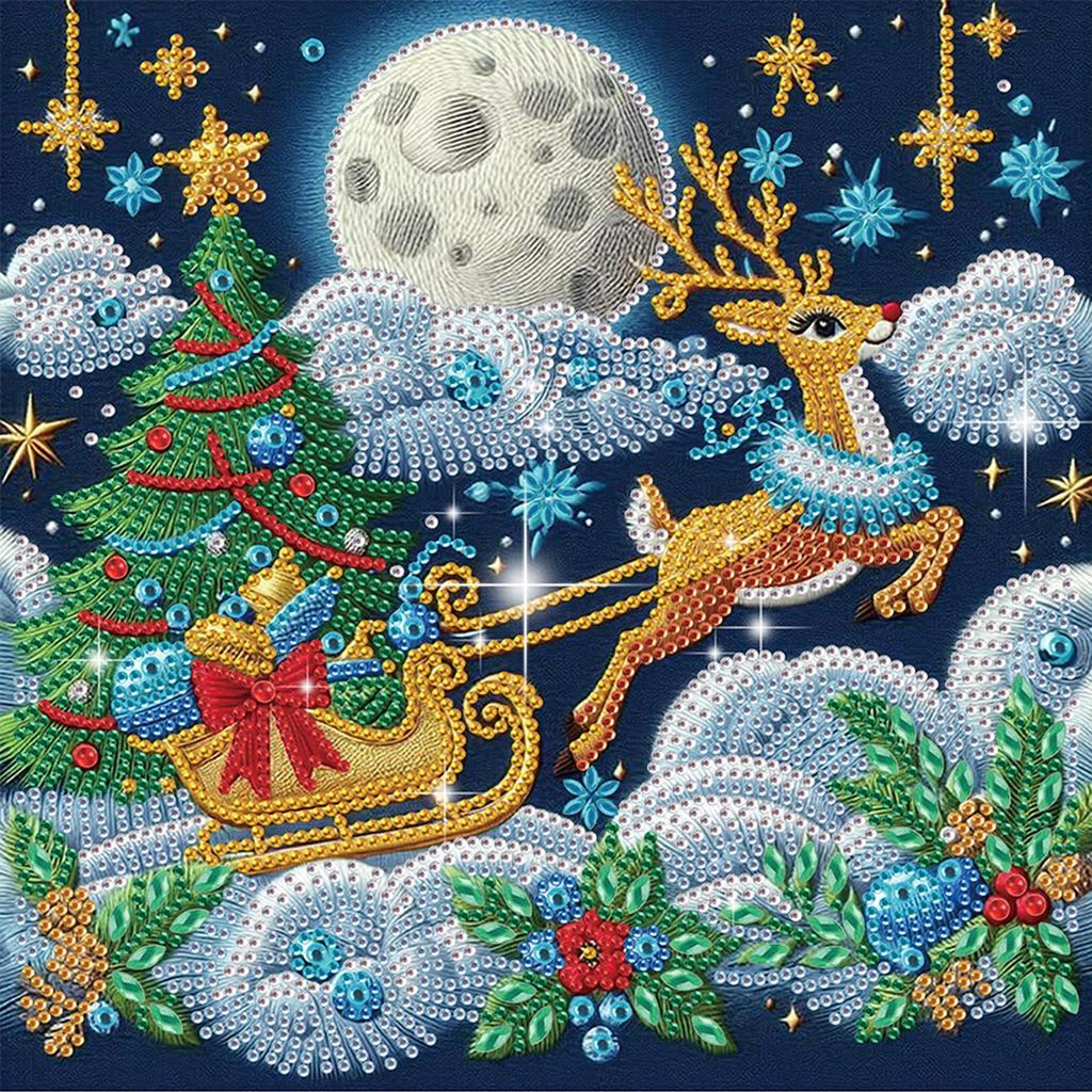 Xmas 5D DIY Diamond Art Painting Kits for Home Office Wall Decor DIY Gem Art Diamond Painting Kits Diamond Dots Gem Art 30x30cm