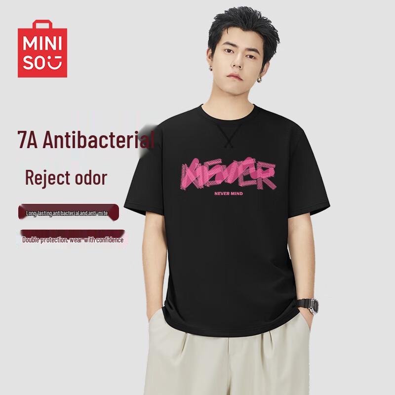 MINISO Men s Antibacterial Breathable Round Neck T-Shirt L