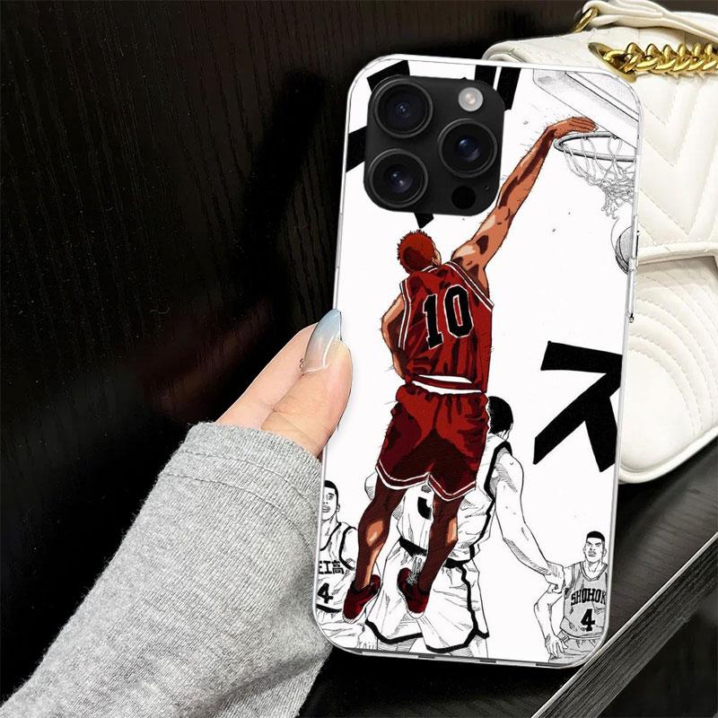 Anime S-SLAM DUNK Case for iPhone 13 12 Mini 11 Pro Max Soft Phone Cover X XS XR 7 SE 8 Plus 6 6S 5 5S Silicone Black Capa