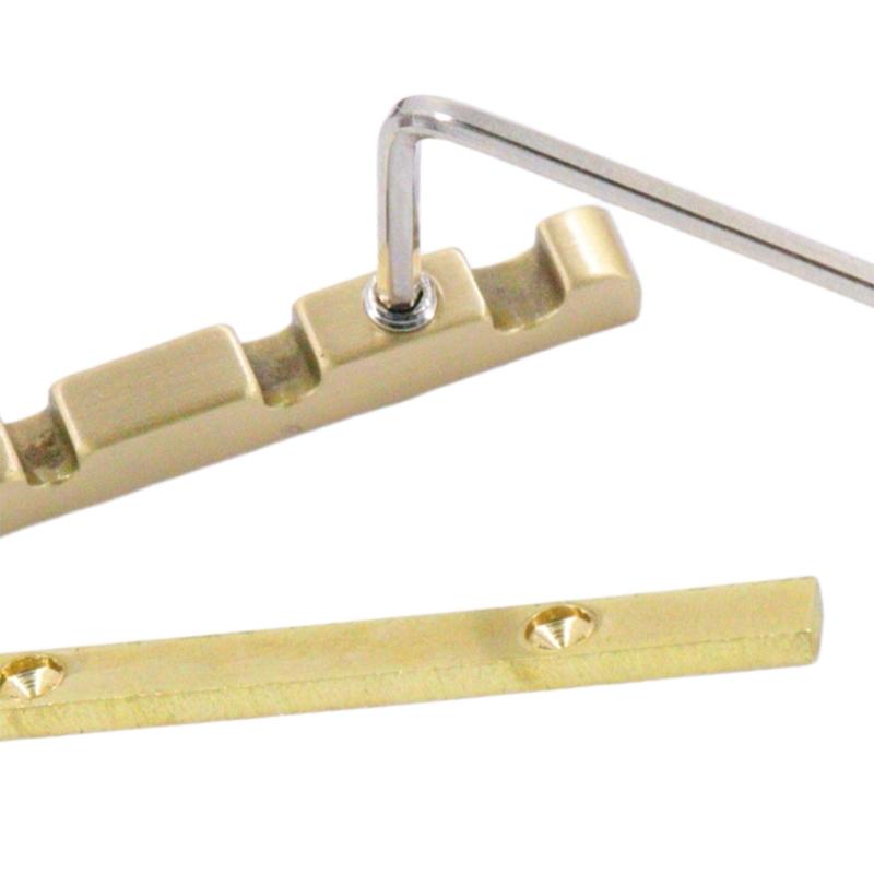 Porcas e Pontes de Latão para Baixo de 4 Cordas Porca Superior Pré-Sulcada Substituição Acessórios para Baixo Elétrico Fundo Plano Durável