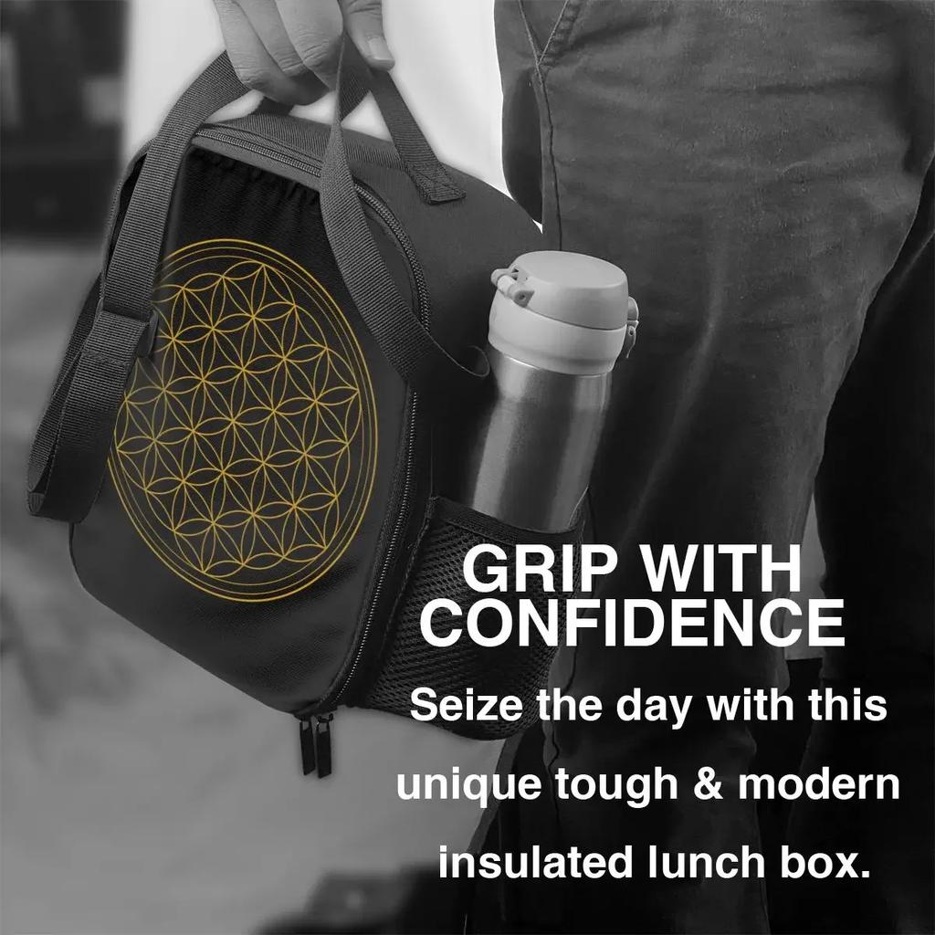 Custom Mandala Flower Of Life Lunch Bag Men Women Thermal Cooler Insulated Lunch Box for Kids School