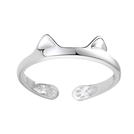 Pierścionek dla pary Kocie Uszy Poszycie Dekoracja Biżuteria Otwarcie Regulowany pierścionek na palec na odzież na co dzień