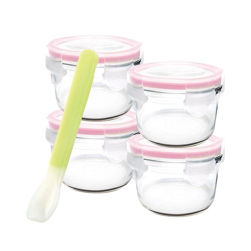 Glasslock Baby Set with Silicone Spoon (Round)