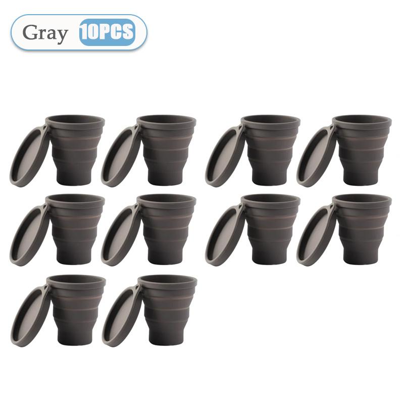 1-10PCS Foldable Large Capacity Cup Mini Telescopic Cup Silicone Portable Tea Cup Outdoor Travel with Lid Coffee Telescopic Cup
