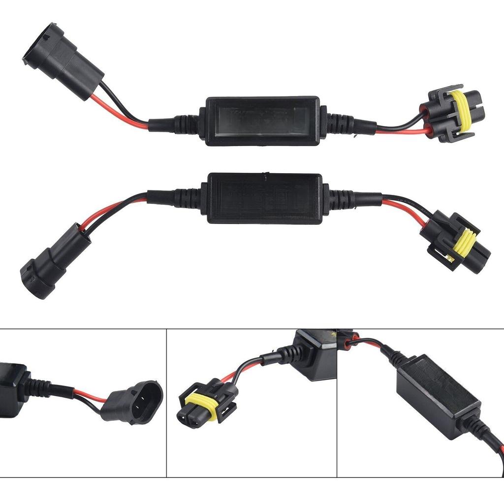 New 1 Set LED H8/H9/11 Headlight Canbus Wiring Decoder Adapter Replacement Accessories Error Free Anti Flicker Resistor Decoder